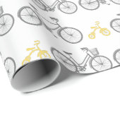 Gele fiets cadeaupapier (Rol Hoek)
