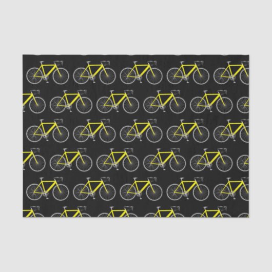 Gele fiets op zwart papier (Voorkant)