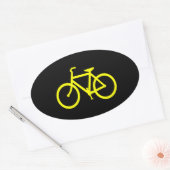 Gele Fiets Ovale Sticker (Envelop)