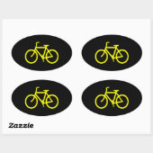 Gele Fiets Ovale Sticker (Vel)