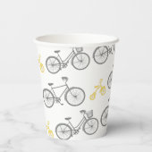 Gele fiets papieren bekers (Achterkant)