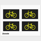Gele Fiets Rechthoekige Sticker (Vel)