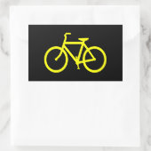 Gele Fiets Rechthoekige Sticker (Tas)