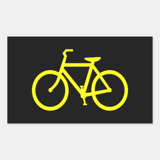 Gele Fiets Rechthoekige Sticker (Voorkant)
