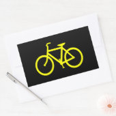 Gele Fiets Rechthoekige Sticker (Envelop)