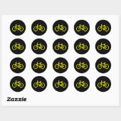 Gele Fiets Ronde Sticker (Vel)