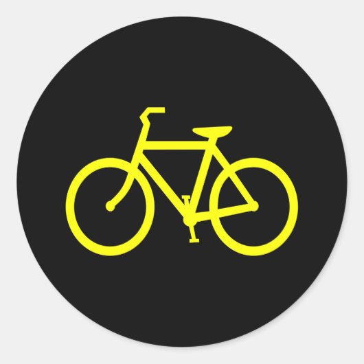 Gele Fiets Ronde Sticker (Voorkant)