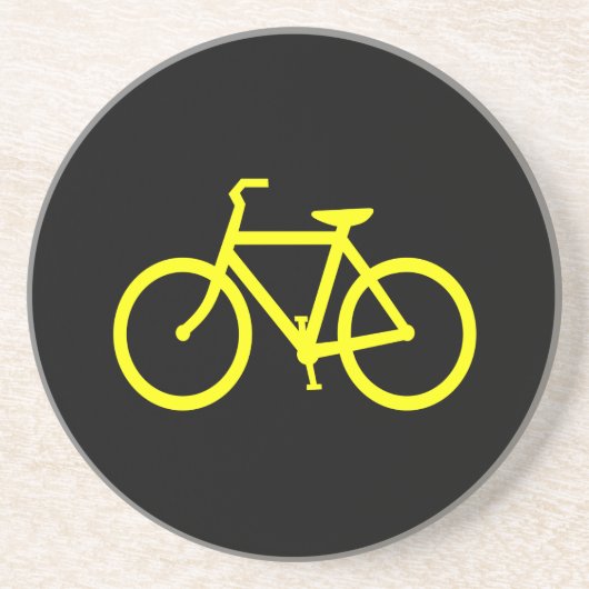 Gele Fiets Zandsteen Onderzetter (Voorkant)