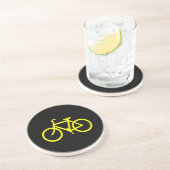 Gele Fiets Zandsteen Onderzetter (Zijkant)