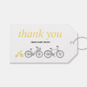 Gele Fietsgeschenk Labels Cadeaulabel (Voorkant (Horizontaal))