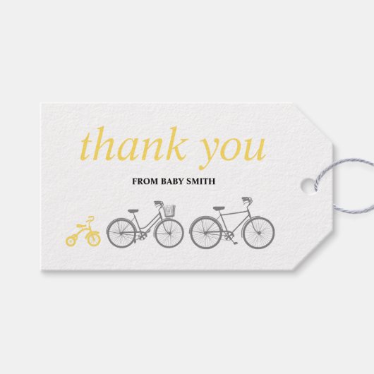 Gele Fietsgeschenk Labels Cadeaulabel (Voorkant (Horizontaal))