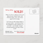 Gele film Real Estate House Briefkaart (Achterkant)