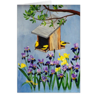 Gele finch blanco kaart