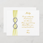 Gele finity Wedding Maid of Honor Kaart (Voorkant / Achterkant)