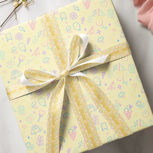 Gele fladderende vlinders aangepaste naam satijnen lint