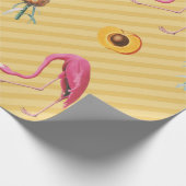 Gele Flamingo Mango Citroen Patroon Cadeaupapier (Hoek)