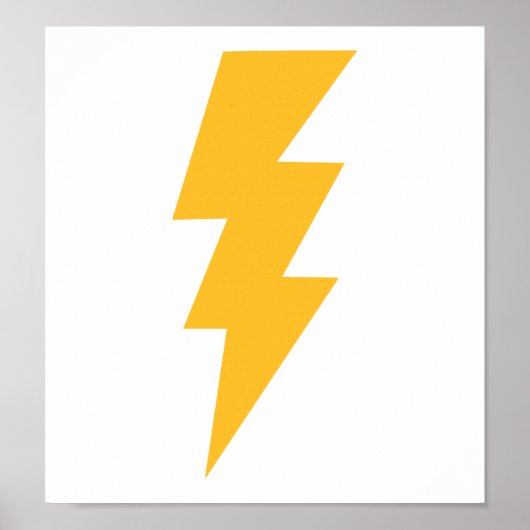 Gele Flash-bliksembolt Poster (Voorkant)