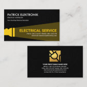 Gele Flashlight Black Night Grunge Electrice Visitekaartje (Voorkant / Achterkant)