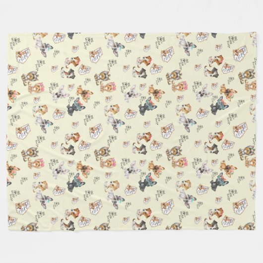 Gele fleece deken, groot 60" x 80" deken (Voorkant (Horizontaal))