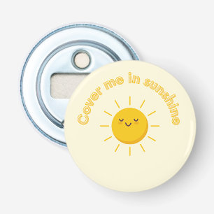 Gele flesopener bedek me met zonneschijn, schattig button flesopener