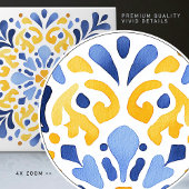 Gele Fleur-de-Lis Azulejo Print Tegeltje
