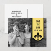 Gele Fleur De Lis Banner sparen het Briefkaart van (Voorkant / Achterkant)