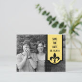 Gele Fleur De Lis Banner sparen het Briefkaart van (Staand voorkant)