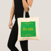 Gele Fleur De Lis Border Groene Bruidstassen Tote Bag (Voorkant (product))