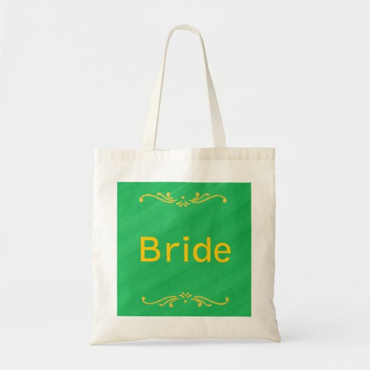 Gele Fleur De Lis Border Groene Bruidstassen Tote Bag (Voorkant)