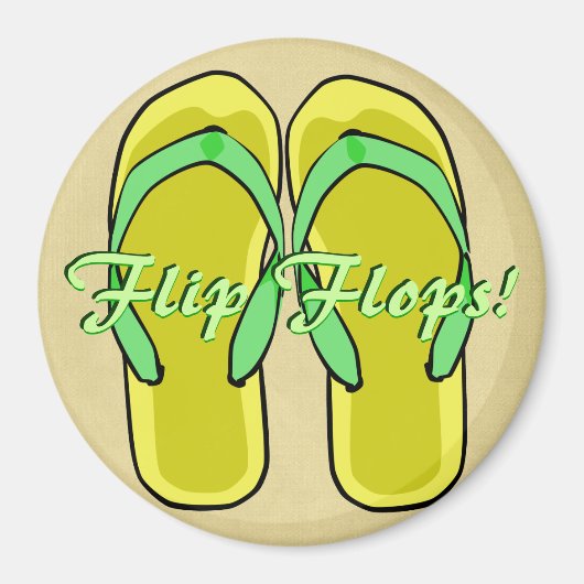 Gele Flipflops magneet (Voorkant)