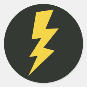 Gele flits bliksemschichtstickers ronde sticker