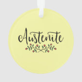 Gele Floral Austenite Bookish Ornament (achterkant)