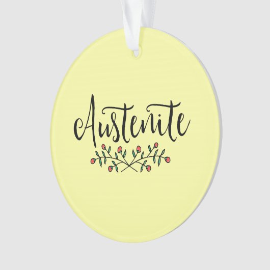 Gele Floral Austenite Bookish Ornament (voorkant)