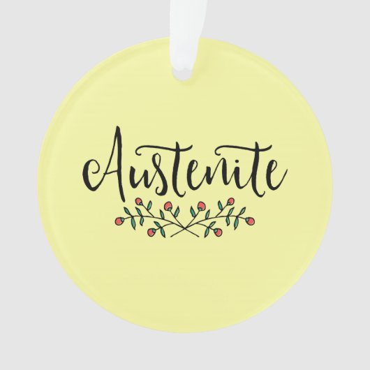 Gele Floral Austenite Bookish Ornament (voorkant)
