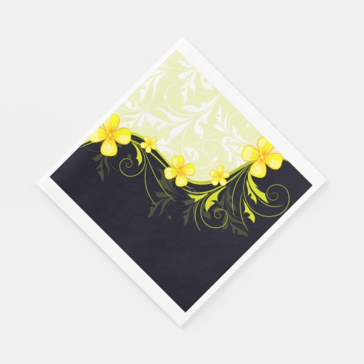 Gele Floral Background Paper Napkins Servet (Hoek)
