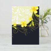 Gele Floral Background-uitnodigingen Kaart (Staand voorkant)