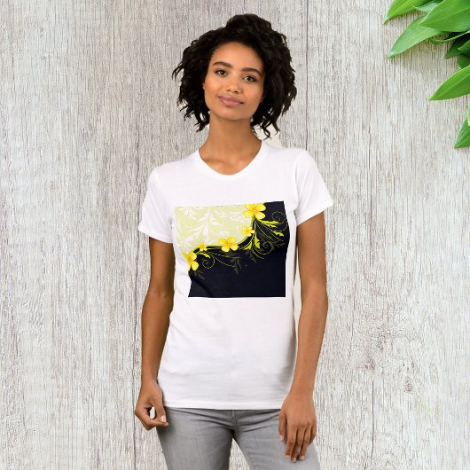 Gele Floral Background Womens T-Shirt