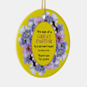 Gele Floral BEDANKT U Pastor Keramisch Ornament (Rechts)