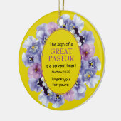 Gele Floral BEDANKT U Pastor Keramisch Ornament (Links)