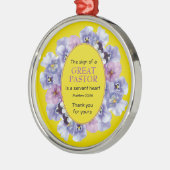 Gele Floral BEDANKT U Pastor Metalen Ornament (Links)