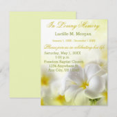 Gele Floral | Begrafenis | Herdenkingsdienst Kaart (Voorkant / Achterkant)