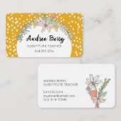 Gele Floral Bouquets Visitekaartje (Voorkant / Achterkant)