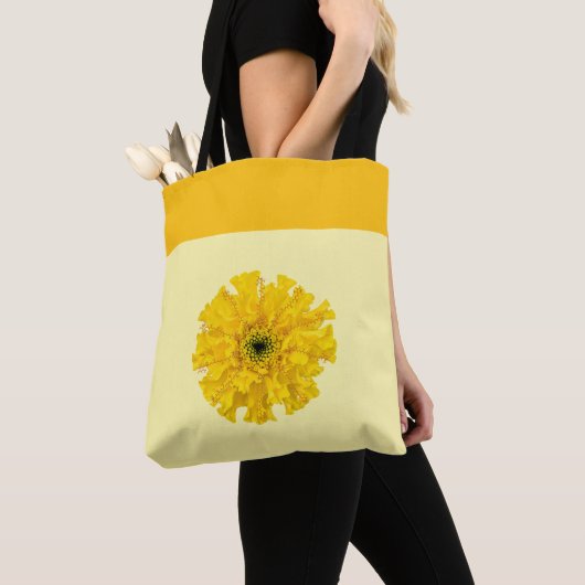 Gele Floral-Canvas tas (Dichtbij)