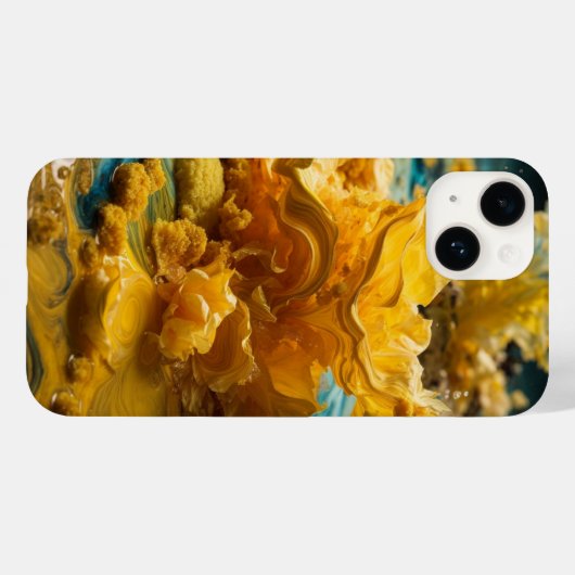 Gele Floral Case-Mate iPhone Case (Achterkant (horizontaal))