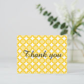 Gele Floral Dank je Briefkaart (Staand voorkant)