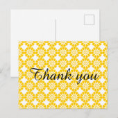 Gele Floral Dank je Briefkaart (Voorkant / Achterkant)