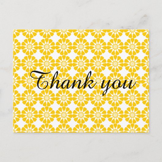 Gele Floral Dank je Briefkaart (Voorkant)