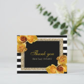 Gele Floral Dank je Briefkaart (Staand voorkant)