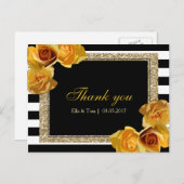 Gele Floral Dank je Briefkaart (Voorkant / Achterkant)