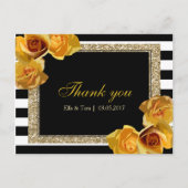 Gele Floral Dank je Briefkaart (Voorkant)